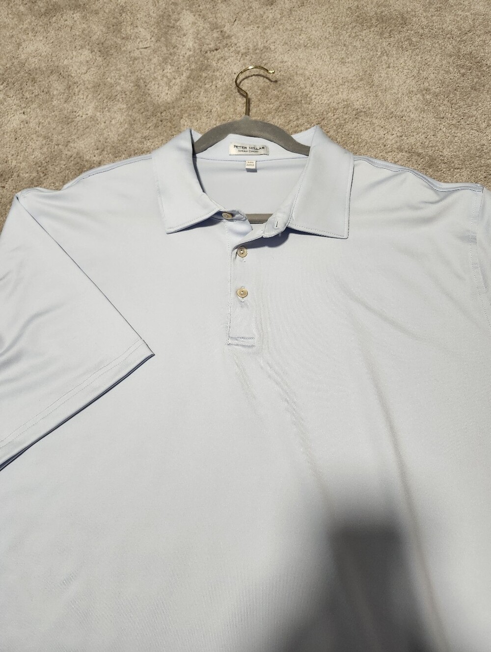 Peter Millar SummerComfort Sports Golf Polo Baby Blue Shirt Size XXL